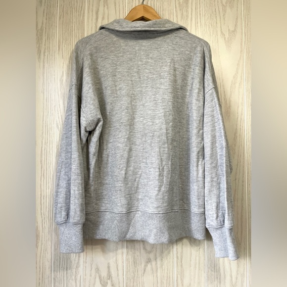 Aerie Endless Summer Polo Sweatshirt Gray Size M NWT - Picture 3 of 4